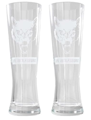VfL Wolfsburg Weizenglas - Wolf - 2er Set Bierglas Glas - Plus Lesezeichen Wir lieben Fußball von VfL Wolfsburg