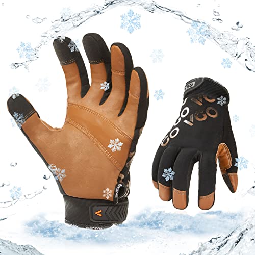 Vgo... 1 Paar Winterarbeitshandschuhe,leichte Mechanikerhandschuhe,Rigger Handschuhe, Wasserdicht, Anti-Abrasion,3M Thinsulate C100 (GA9603FW) von Vgo...