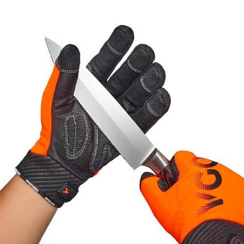 Vgo... 1 Paar Arbeitshandschuhe, Mechanikerhandschuhe, Schlaghandschuhe, Anti-Vibrationshandschuhe, Riggerhandschuhe(CA9794IPA5,Orange,M) von Vgo...