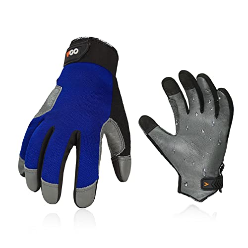Vgo... 1 Paar Leder-Arbeitshandschuhe, Mechaniker Handschuhe,Rigger Handschuhe, Wasserdicht, leichte Arbeit (CA9774WR) von Vgo...