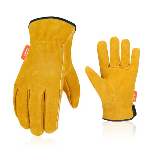 Vgo... 1 Paar Sicherheits-Arbeitshandschuhe, Gartenarbeit-Handschuhe, Rigger Handschuhe, Bauhandschuhe,Leder, Männer(CB9501) von Vgo...