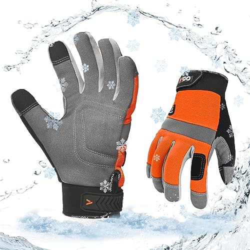 Vgo... 1 Paar Winter-Arbeitshandschuhe Wasserdicht Touchscreen, Sicherheitshandschuhe für Gefrierschrank Lager Lieferung Light&Medium Duty in kaltem Wetter （SL7584FLWP） von Vgo...