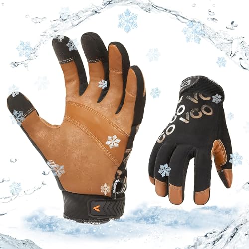 Vgo... 1 Paar Winterarbeitshandschuhe,leichte Mechanikerhandschuhe,Rigger Handschuhe, Wasserdicht, Anti-Abrasion,4℉ oder mehr 3M Thinsulate C100 (GA9603FW) von Vgo...