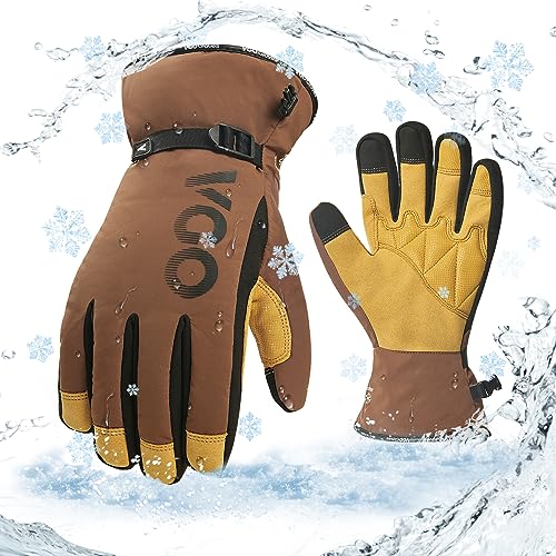 Vgo... 1 Paar wasserdichte Winterarbeitshandschuhe, Arbeitshandschuhe für kaltes Wetter，isolierte -20℃/-4°F Handschuhe(SL7761FLWP) von Vgo...