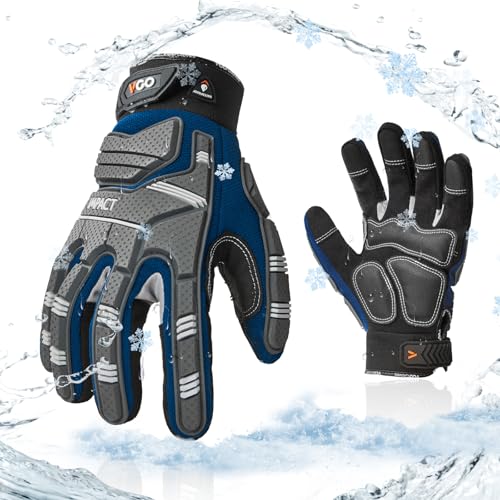 Vgo... 1Paar 0°C/32°F Winter-Sicherheits-Arbeitshandschuhe,Mechaniker-Handschuhe,Aufprall-Handschuhe,Anti-Vibrations-Handschuhe,Rigger-Handschuhe,Heavy Duty(SL9792FLWP) von Vgo...