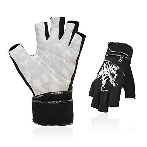 Vgo... 1Paar Fitness Gym Workout Handschuhe mit 18"(45CM) Handgelenk Wrap Straps, leicht, Fingerless Gewichtheben Handschuhe für Übung, Gewichtheben, Fitness, Training(AL0031) von Vgo...