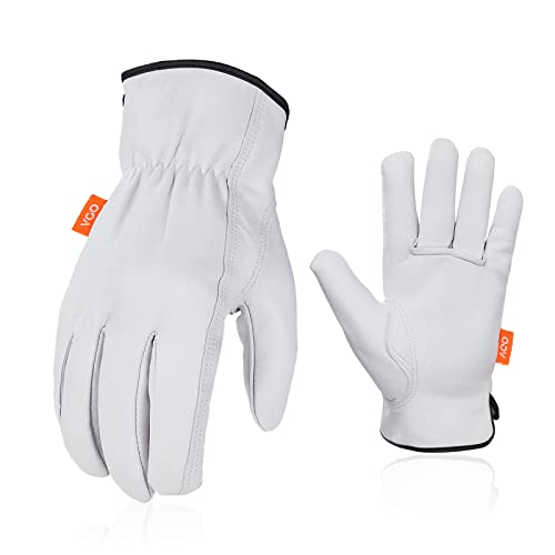Vgo... 3 Paare Arbeitshandschuhe, Rigger Handschuhe,Bauarbeiter Handschuhe für Männer, Ziegenleder, ungefüttert (GA9501) von Vgo...
