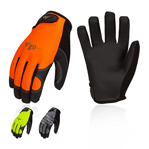 Vgo... 3 Paare hohe Geschicklichkeit Touchscreen PU Leder Arbeitshandschuhe Mehrzweck(PU8718) von Vgo...