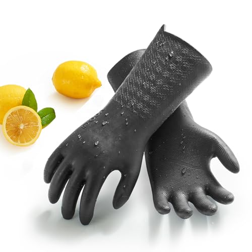 Vgo... 1 Paar Innovative gefütterte Geschirrspülhandschuhe Lange Ärmel Handschuhe für Küchen-, Badezimmerreinigung, Gartenarbeit, Haustierpflege, Malerei (TP1117) von Vgo...