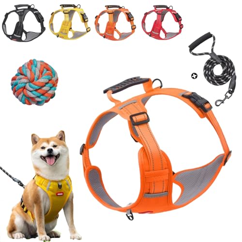 Chewie Cozy Harness, Adjustable No Pull Getchewie Dog Harness, Anti-Breakaway Pet Chest with Leash Set, Breathable & Comfortable Dog Vest Reflective at Night for Small Medium Large Dogs (Orange, XL) Chewie Cozy Harness, Adjustable No Pull Getchewie Dog Harness, Anti-Breakaway Pet Chest with Leash Set, Breathable & Comfortable Dog Vest Reflective at Night for Small Medium Large Dogs (Orange, XL) von Vgpbphj