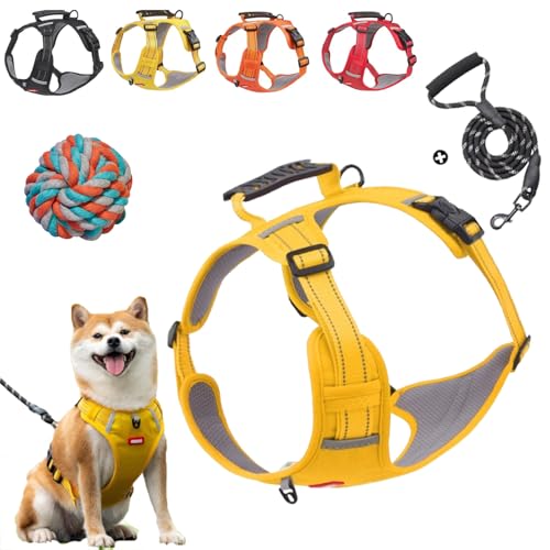 Chewie Cozy Harness, Adjustable No Pull Getchewie Dog Harness, Anti-Breakaway Pet Chest with Leash Set, Breathable & Comfortable Dog Vest Reflective at Night for Small Medium Large Dogs (Yellow, XL) Chewie Cozy Harness, Adjustable No Pull Getchewie Dog Harness, Anti-Breakaway Pet Chest with Leash Set, Breathable & Comfortable Dog Vest Reflective at Night for Small Medium Large Dogs (Yellow, XL) von Vgpbphj