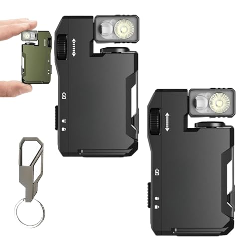 G5 EDC Flashlight 400 Lumens, G5 Rechargeable EDC Flashlight, Ip68 Waterproof, Magnetic Flat Mini Torch with 3 Modes, 180° Rotatable Super Bright Lamp, for Emergency and Daily Use (2pcs-black) von Vgpbphj