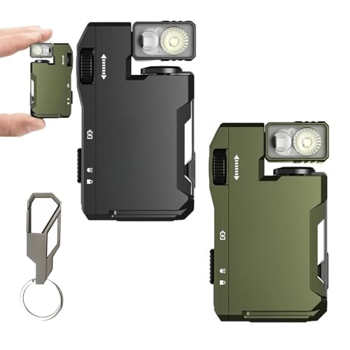 G5 EDC Flashlight 400 Lumens, G5 Rechargeable EDC Flashlight, Ip68 Waterproof, Magnetic Flat Mini Torch with 3 Modes, 180° Rotatable Super Bright Lamp, for Emergency and Daily Use (black+green) von Vgpbphj