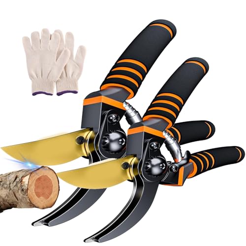 GardenSlicer Pro | Hochleistungs-Gartenschere, Hermhoffer Garden Slicer Pro, Sk5-Stahlklinge, Schere Für Präzisen Schnitt Von Ästen, Zweigen Und Blumen (2Pcs Orange) von Vgpbphj