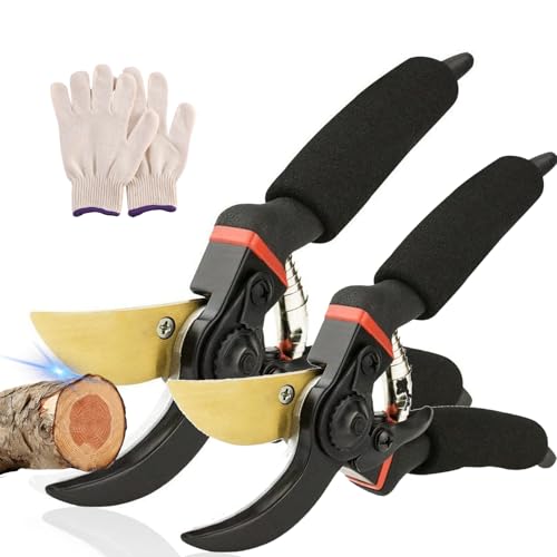 GardenSlicer Pro | Hochleistungs-Gartenschere, Hermhoffer Garden Slicer Pro, Sk5-Stahlklinge, Schere Für Präzisen Schnitt Von Ästen, Zweigen Und Blumen (2Pcs Schwarz) von Vgpbphj