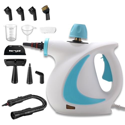 Red Hut Steam Cleaner, 2025 Red Hut Steam Cleaner Mobile with 12 Attachments, 1050 W Hand Steams Cleaners Portable, 3.2 Bar Steam Pressure, Chemical-Free, for Cleaning Floors Windows Sofas (Blau) von Vgpbphj