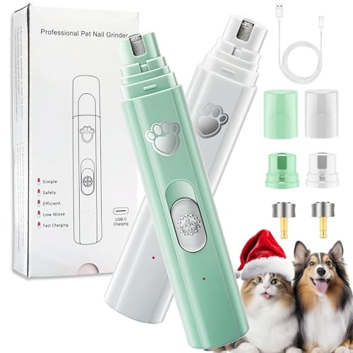 Vgpbphj Concertchop Dog Nail Grinder, Silent Pet Nail Grinder for Dogs, Electric Dog Claw Nail File, Smart LED Pet Grinder - See Blood Vessels, Zero Ouch (Green, White) von Vgpbphj