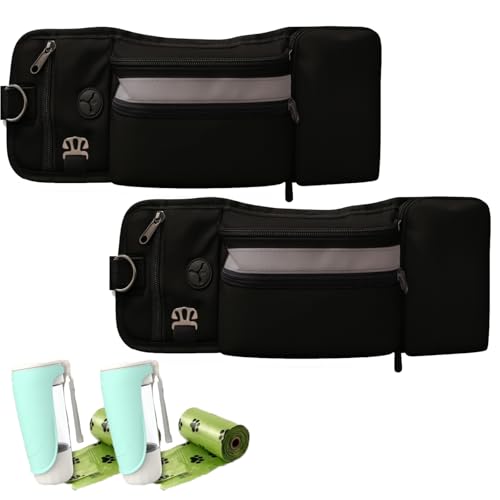 Vgpbphj Luvo Bag Multifunktions-Gassitasche, Hunde Bauchtasche Zum Tragen Mit Flaschenhalter Kotbeutelspender Und Verstellbarem Gurt, Gassitasche Entspannt Gassi Gehen, Leicht Reinigende (2PCS-2) von Vgpbphj