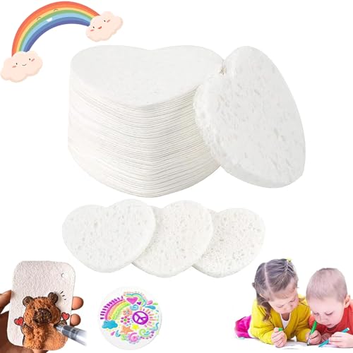 Magic Puffy Paint, 3D Drawing Magic Canvas Sponge, Foam Texture Blank Painting Paper, DIY Bubble Popcorn Drawing Kit (Heart) von Vgpbphj