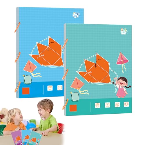 Vgpbphj Pull String 3D Geometry Learning Book, 3D Geometry Learning Book with Drawstring, Teaching Volume & Surface Formulas, Geometrie füR AnfäNger Mit Feststoffe Geometrische Modelle (12+15) von Vgpbphj
