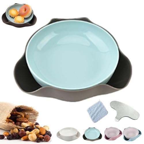 Vgpbphj Shell Collecting Snackschale, Pistazienschale mit Muschelaufbewahrung, Doppelschale Nussschale, Doppelschale Snackschale für Pistazien, Erdnüsse, Edamame, Kirschen, Nüsse (Grau) von Vgpbphj