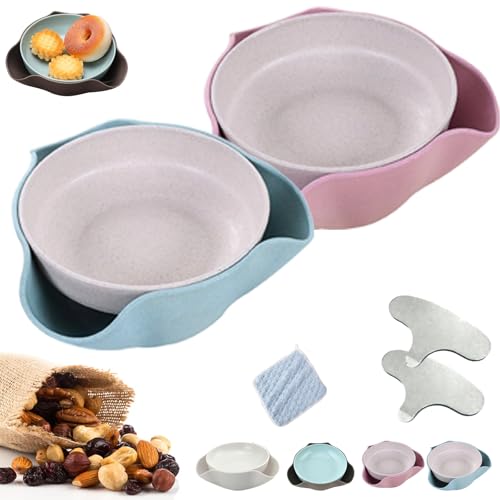 Vgpbphj Shell Snackschale zum Sammeln, Pistazienschale mit Muschelaufbewahrung, Doppelschale, Nussschale, Doppelschale, Snackschale für Pistazien, Erdnüsse, Edamame, Kirschen, Nüsse (2 Stück-2) von Vgpbphj