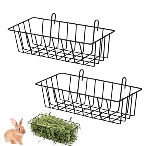 2 Stück Heufutterspender aus Metall für Kaninchen, Heuständer zum Aufhängen, 23 x 10 x 7,5 cm, Halterung für Kaninchen, Korb mit Haken, Heufutterstation für Frettchen, Meerschweinchen und kleine 2 Stück Heufutterspender aus Metall für Kaninchen, Heuständer zum Aufhängen, 23 x 10 x 7,5 cm, Halterung für Kaninchen, Korb mit Haken, Heufutterstation für Frettchen, Meerschweinchen und kleine von Vgvgaj