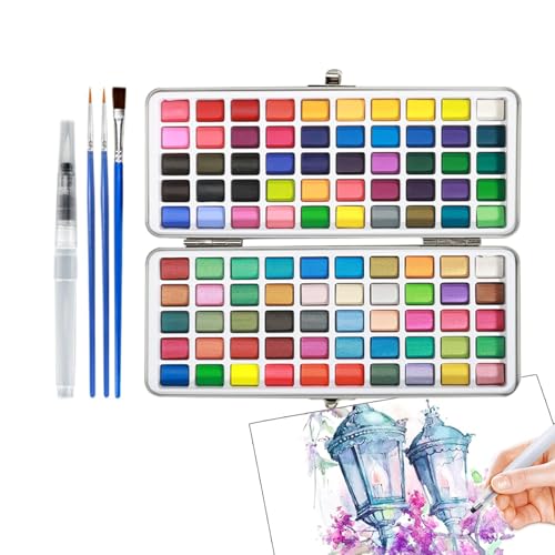 Aquarellmalerei, Aquarellfarben-Set | Aquarell-Set mit Palette und Zubehör | Tragbares Reise-Aquarell-Set, Künstlerbedarf für Künstler, Erwachsene, Teenager, Mädchen u Aquarellmalerei, Aquarellfarben-Set | Aquarell-Set mit Palette und Zubehör | Tragbares Reise-Aquarell-Set, Künstlerbedarf für Künstler, Erwachsene, Teenager, Mädchen u von Vgvgaj