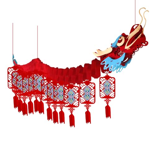 Chinesischer Neujahrs-Fotohintergrund, Mondneujahrsdekorationen | Jahr des Dekorationsset Kreativer Drache 2024 Frühlingsfest-Banner | Chinesischer Hintergrund zum Mondneujahr, Glücksbanner, glücklich von Vgvgaj