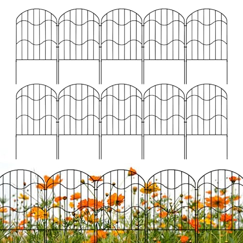 Dekorative Zäune | 3,x 33cm x 61cm Klappbarer Zierzaun Für Beeteinfassung,10er Set Flexibel Einsetzbar Für Terrasse Blumenbeet Haustierbereich Wetterfester Außenbereich Garten von Vgvgaj