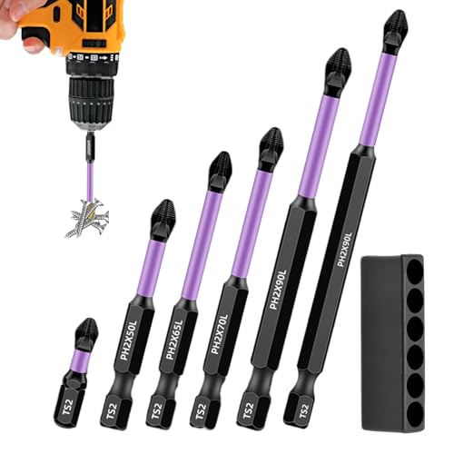 Magnetisches Schraubendreher-Bit-Set | 6 elektrische Spitzen, stoßdämpfend, vielseitig für Automobilbau, Klempnerei, Metallurgie, Möbelpflege Magnetisches Schraubendreher-Bit-Set | 6 elektrische Spitzen, stoßdämpfend, vielseitig für Automobilbau, Klempnerei, Metallurgie, Möbelpflege von Vgvgaj