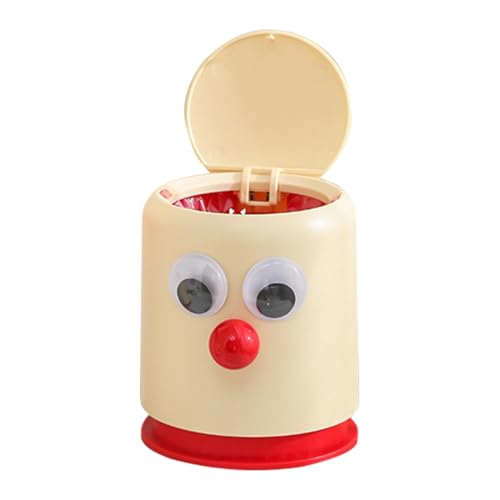 Niedlicher kleiner Büro-Mülleimer, niedlicher Büro-Mülleimer – Badezimmer-Mülleimer mit großen niedlichen Augen, Recycling-Mülleimer mit Deckel, Thekenkorb von Vgvgaj