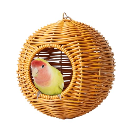 Nische für Vogelkäfig – Haus aus Rattanimitat für Gimpel, atmungsaktiver Unterschlupf aus Weide, gewebt, für Hamster, Wellensittiche, Sittiche, Sittiche und Nymphensittiche Nische für Vogelkäfig – Haus aus Rattanimitat für Gimpel, atmungsaktiver Unterschlupf aus Weide, gewebt, für Hamster, Wellensittiche, Sittiche, Sittiche und Nymphensittiche von Vgvgaj
