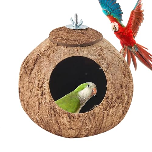Parrot Coco Nest Hut, Coco Husk Bird Hut | Vogelkäfig Resting House Coco Shell | Garden Park Balcony Breeding Hut Dekoration Innen Außen für Vogel Gtoo Parrot Coco Nest Hut, Coco Husk Bird Hut | Vogelkäfig Resting House Coco Shell | Garden Park Balcony Breeding Hut Dekoration Innen Außen für Vogel Gtoo von Vgvgaj