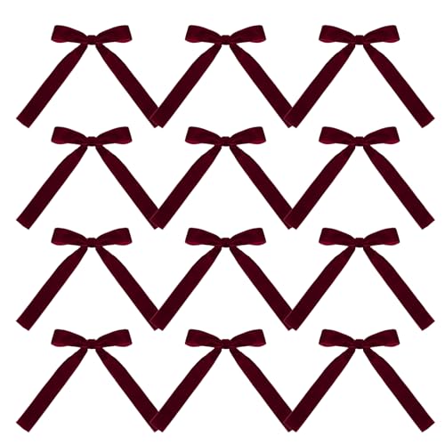 Samtrote Schleifen,Weihnachtsrote Kranzschleife | Weihnachtsschleifen aus Samt | Tragbare weihnachtliche rote Schleifen, Festliche Schleife für Girlande, Kamin, Treppen, Samtrote Schleifen,Weihnachtsrote Kranzschleife | Weihnachtsschleifen aus Samt | Tragbare weihnachtliche rote Schleifen, Festliche Schleife für Girlande, Kamin, Treppen, von Vgvgaj