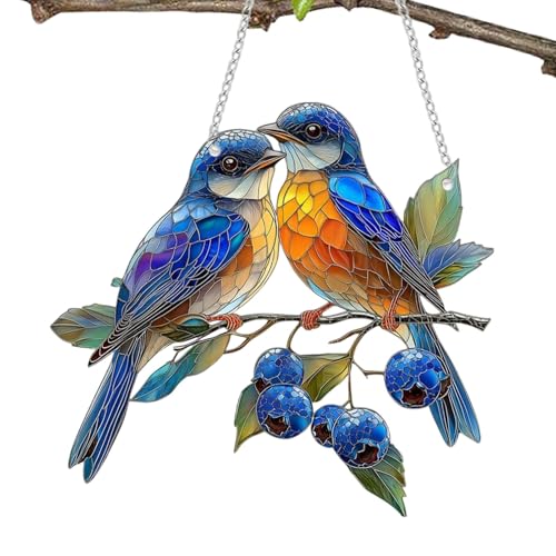 Vgvgaj Fensterhänger Vogel Hängende Fensterdeko Vogel Fensterdekoration Buntglas 2D Acryl Vögel Mittelstück Fensterdekoration Für Zuhause Studio von Vgvgaj