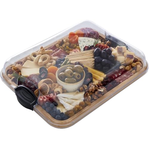 Vgvgaj Käsebrett, Serviertablett - Wurststaber mit Deckel,Tragbare Holzküchenware, Küchengerichte für Party, Picknick, Camping, Küche von Vgvgaj