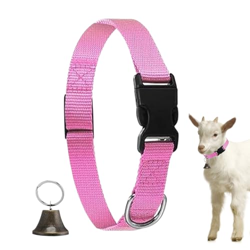 Ziegenhalsband, verstellbar, aus Nylon mit Klingel, Zubehör für Haustiere, mit Schnellverschluss und klarem Klang für kleine Tiere, und Schafe Ziegenhalsband, verstellbar, aus Nylon mit Klingel, Zubehör für Haustiere, mit Schnellverschluss und klarem Klang für kleine Tiere, und Schafe von Vgvgaj