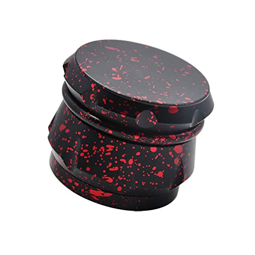 Vgzsyomqib Herb Grinder Luftfahrt Aluminium 63mm Grinder Crusher Mühle Groß Metall 4 Teilig für Spice Gewürze Kaffee Kräutermühle Grinder Edelstahl Mill Set mit Pollen Scraper - Schwarz Rot von Vgzsyomqib