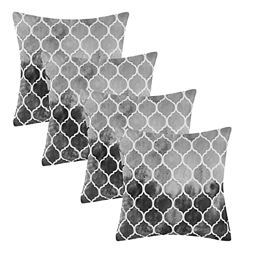 Vgzsyomqib Geometrische Muster Kissenbezug Kissen Hülle Sofakissen Boho Kissenbezüge 45x45 cm Kissenhülle Dekokissen Modern Home Couchkissen Bezug Schlafzimmer Kopfkissen 4er Set Grau von Vgzsyomqib