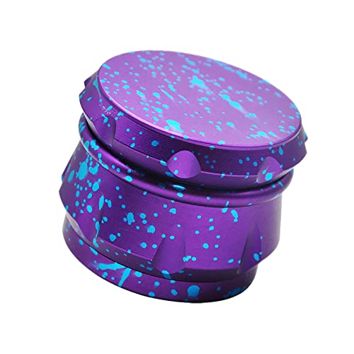 Vgzsyomqib Herb Grinder Luftfahrt Aluminium 63mm Grinder Crusher Mühle Groß Metall 4 Teilig für Spice Gewürze Kaffee Kräutermühle Grinder Edelstahl Mill Set mit Pollen Scraper - Violett von Vgzsyomqib