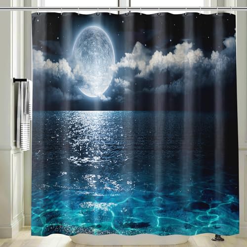 Vgzsyomqib Schwarz Meer Duschvorhang 240x200 Extra Breit Anti Schimmel Wasserdicht für Badewanne Stoff Shower Curtains 3D Mond Wolken Blau Ocean Duschvorhänge Waschbar Textil mit Ringen Vgzsyomqib Schwarz Meer Duschvorhang 240x200 Extra Breit Anti Schimmel Wasserdicht für Badewanne Stoff Shower Curtains 3D Mond Wolken Blau Ocean Duschvorhänge Waschbar Textil mit Ringen von Vgzsyomqib