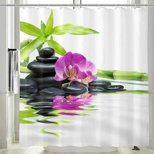 Vgzsyomqib Zen Duschvorhang 180x180 Quadrat Anti Schimmel Wasserdicht Dusche Vorhang Curtain für Badewanne Stoff Shower Curtains 3D Orchidee Bambus Duschvorhänge Waschbar Textil, Grün Weiß Vgzsyomqib Zen Duschvorhang 180x180 Quadrat Anti Schimmel Wasserdicht Dusche Vorhang Curtain für Badewanne Stoff Shower Curtains 3D Orchidee Bambus Duschvorhänge Waschbar Textil, Grün Weiß von Vgzsyomqib