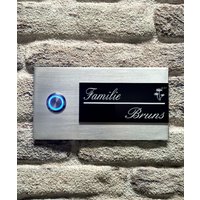 Klingelschild Edelstahl Mit Led Taster Personalisiert Namensschild Türschild Dekoschild Familie Eingangsbereich Verschönern von VhNamensschilder