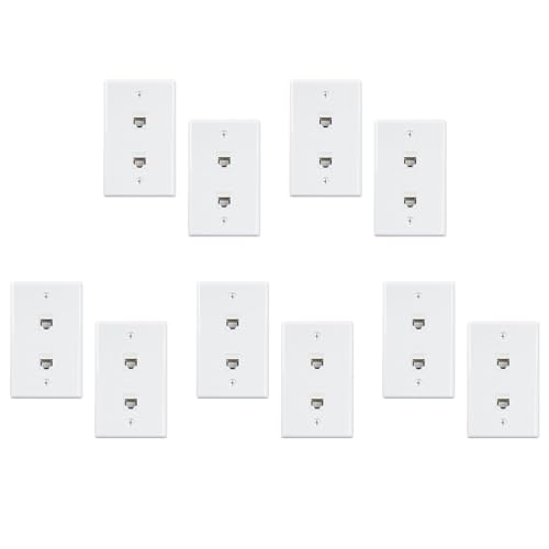 Vheolk 10 Packung 2 AnschlüSse Ethernet Wandplatte, Cat6 Buchse auf Buchse, RJ45 Inline Koppler, Wandsteckdose, von Vheolk