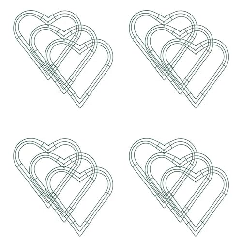 Vheolk 12 Pack Metall Kranz 12 HerzföRmige Draht Kranz Rahmen für Haus Hochzeit und Valentinstag DIY von Vheolk