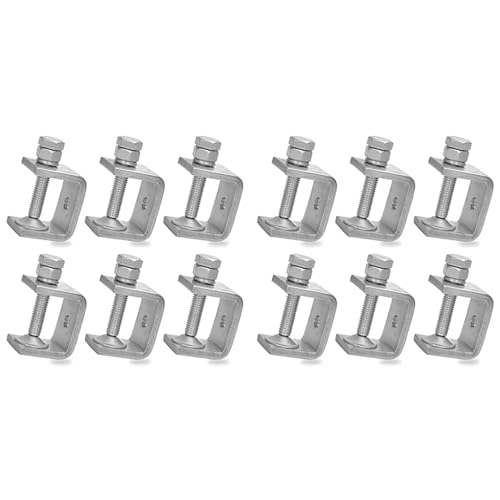 Vheolk 12 StüCk 1 Kleine C-Klemme Aus Edelstahl für die Holzbearbeitung, Robuste U-Klemmen Aus Metall, Mini-Klemme für Den Schreibtisch von Vheolk