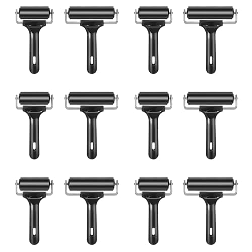 Vheolk 12 StüCk zum Basteln 2,2 und 4 Roller Vinyl Roller Tool zum Drucken Druckgrafik Art Crafting Inking Blocks Stamping von Vheolk