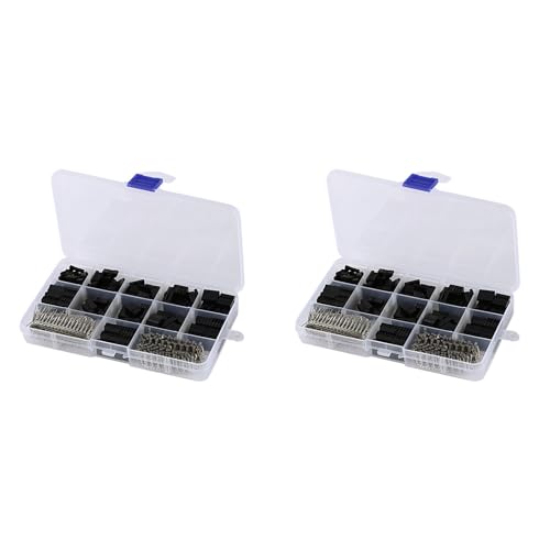 Vheolk 1240 Stueck Stecker 2,54 Mm, Kabel Jumper Draht Stiftleisten Gehaeuse Kit, Stecker Crimp Pins + Buchse Pin Klemme Stecker von Vheolk