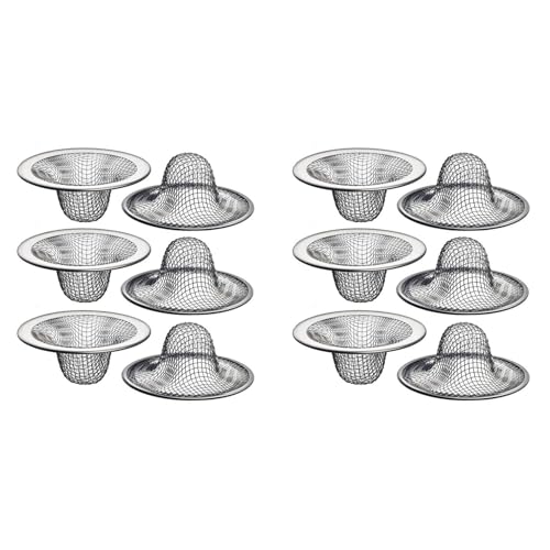 Vheolk 12Er-Pack - 2,125-Oberseite / 1-Korb - Abflusssieb Aus Netzgewebe, HaarfäNger für Badezimmerwaschbecken, Hauswirtschaftsraum, Slop, WäScherei von Vheolk